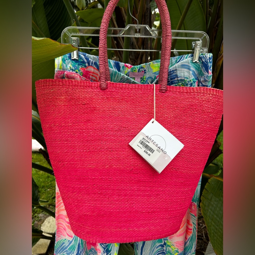 Vibrant Pink Textured Tote Bag